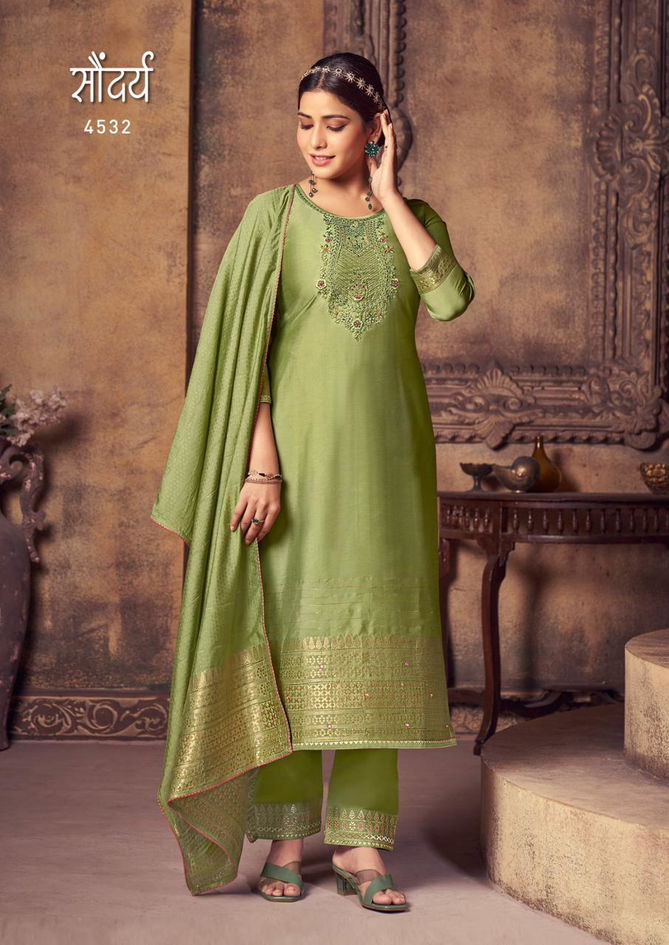 Rangoon Soundrya Embroidery Readymade Suits Catalog
